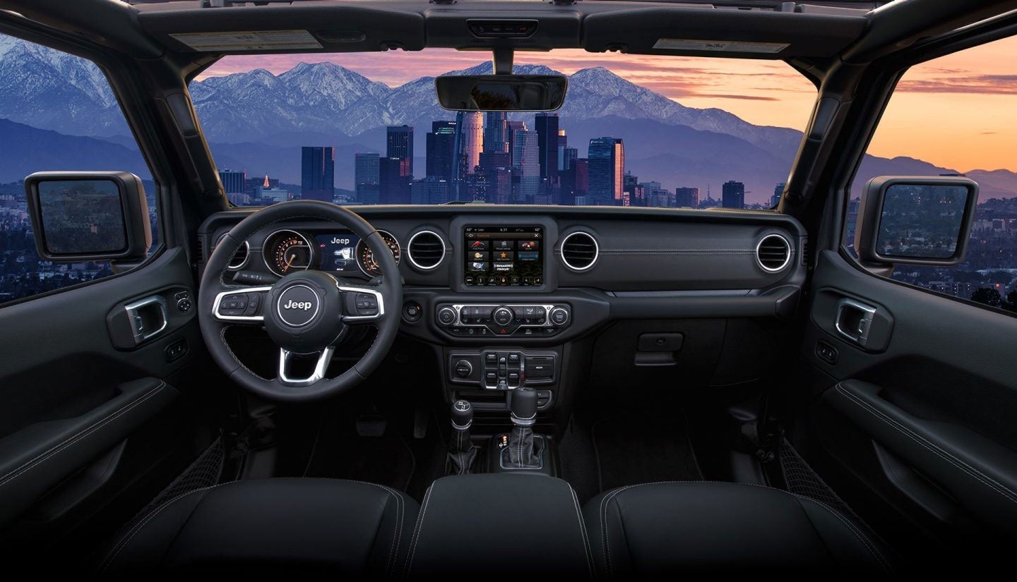 Jeep Interior view with Sunset
