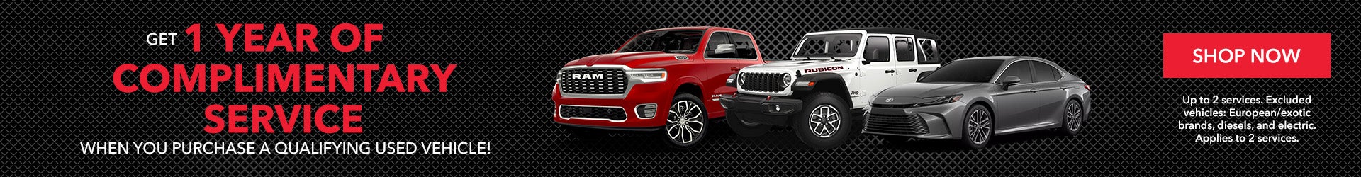 GET 1 YEAR OF COMPLIMENTARY SHOP NOW SERVICE